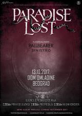 PARADISE LOST + PALLBEARER + SINISTRO 13.10.2017. Dom omladine, Beograd