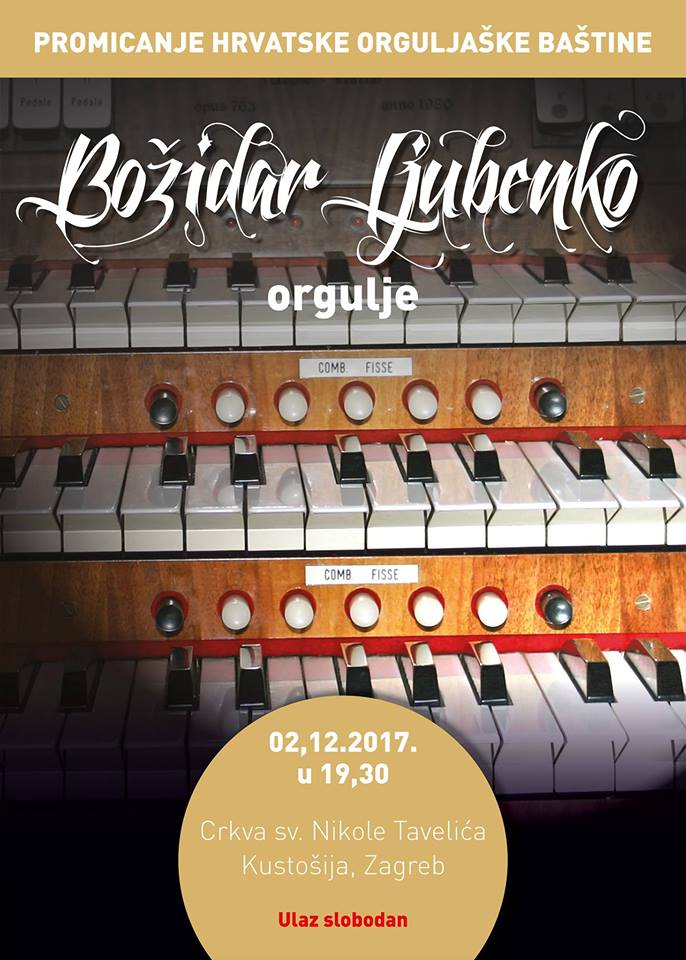 Božidara Ljubenko – Orgulje 02.12.2017. Kustošija