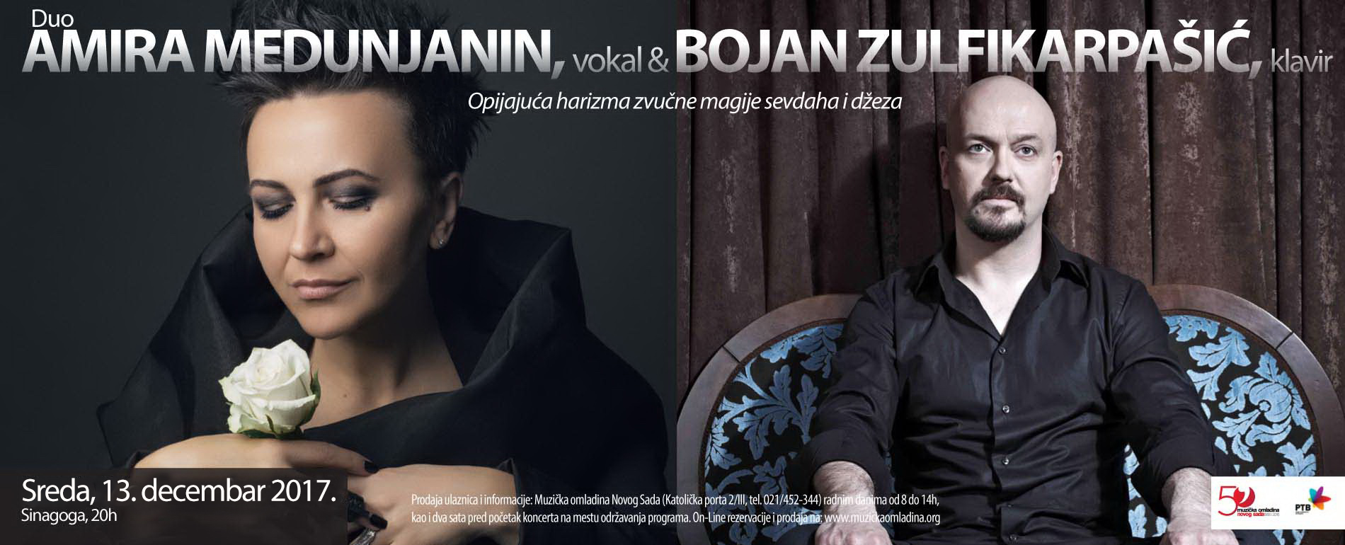 Amira Medunjanin & Bojana Zulfikarpašić 13.12. i 15.12.2017. Muzička omladina