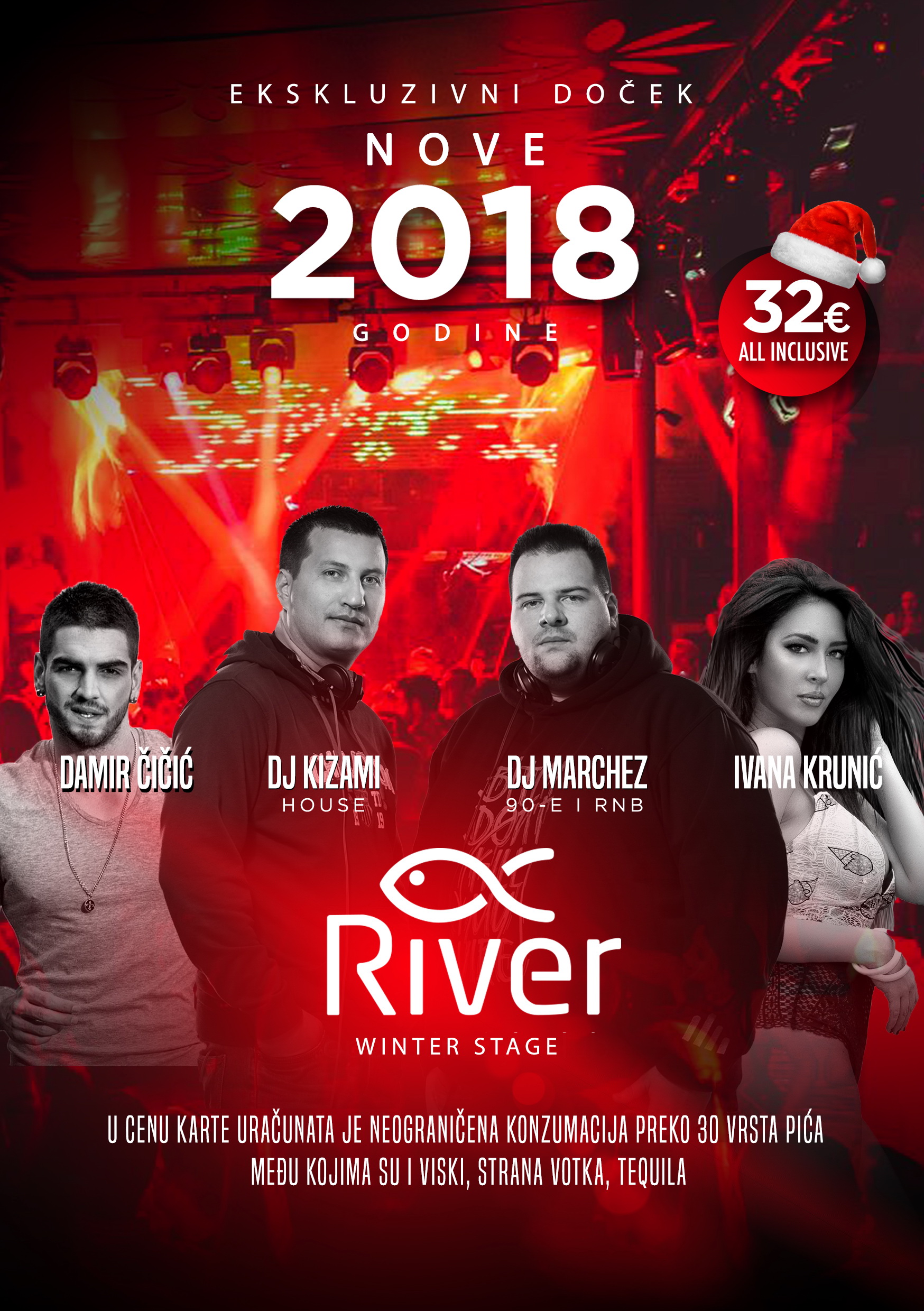 Ekskluzivan doček Nove 2018. godine Winter stage – splav River