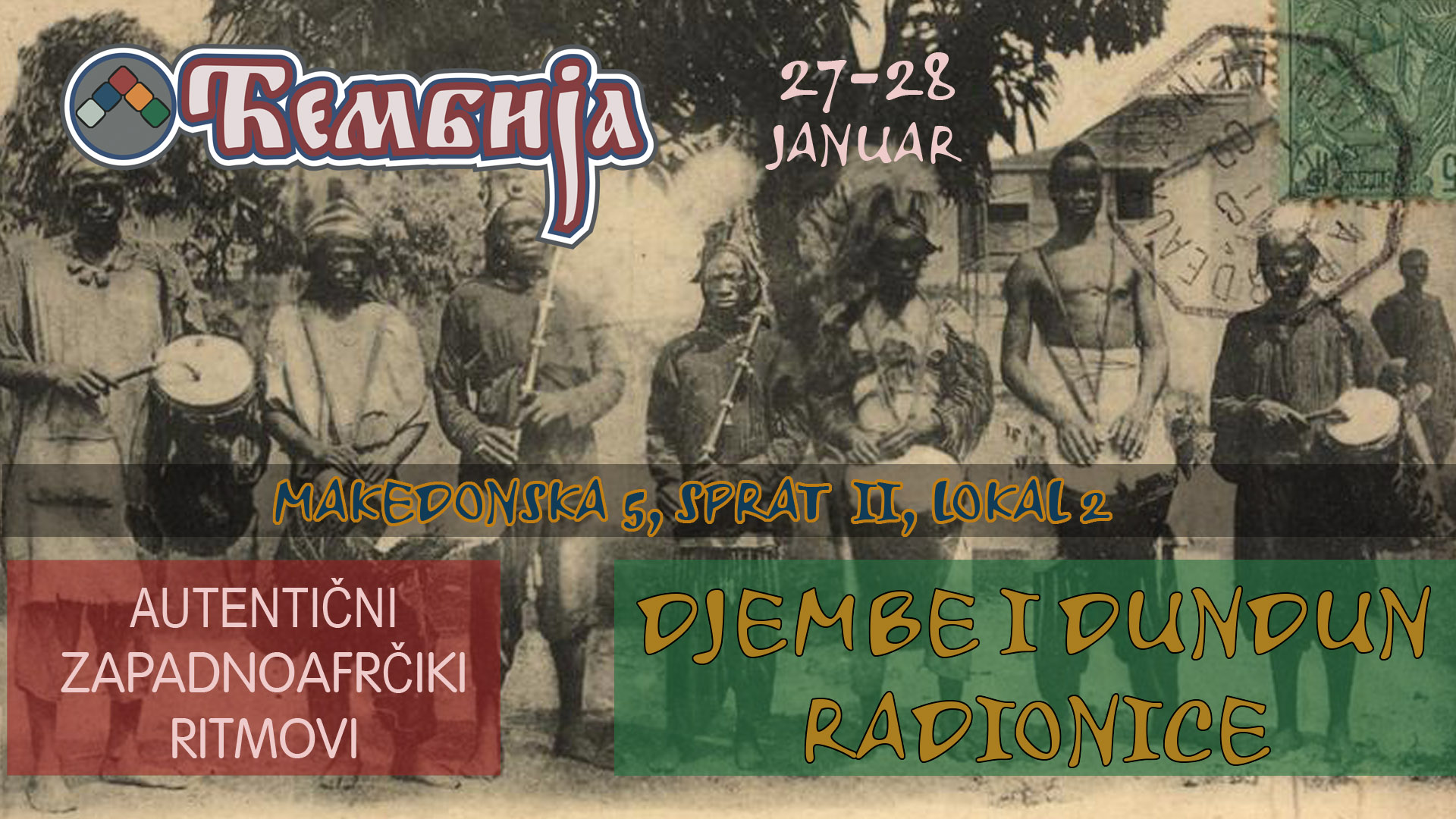 [:en]Afro Drams Djembe and Dundun workshops 27 – 28.01.2018. Djembija