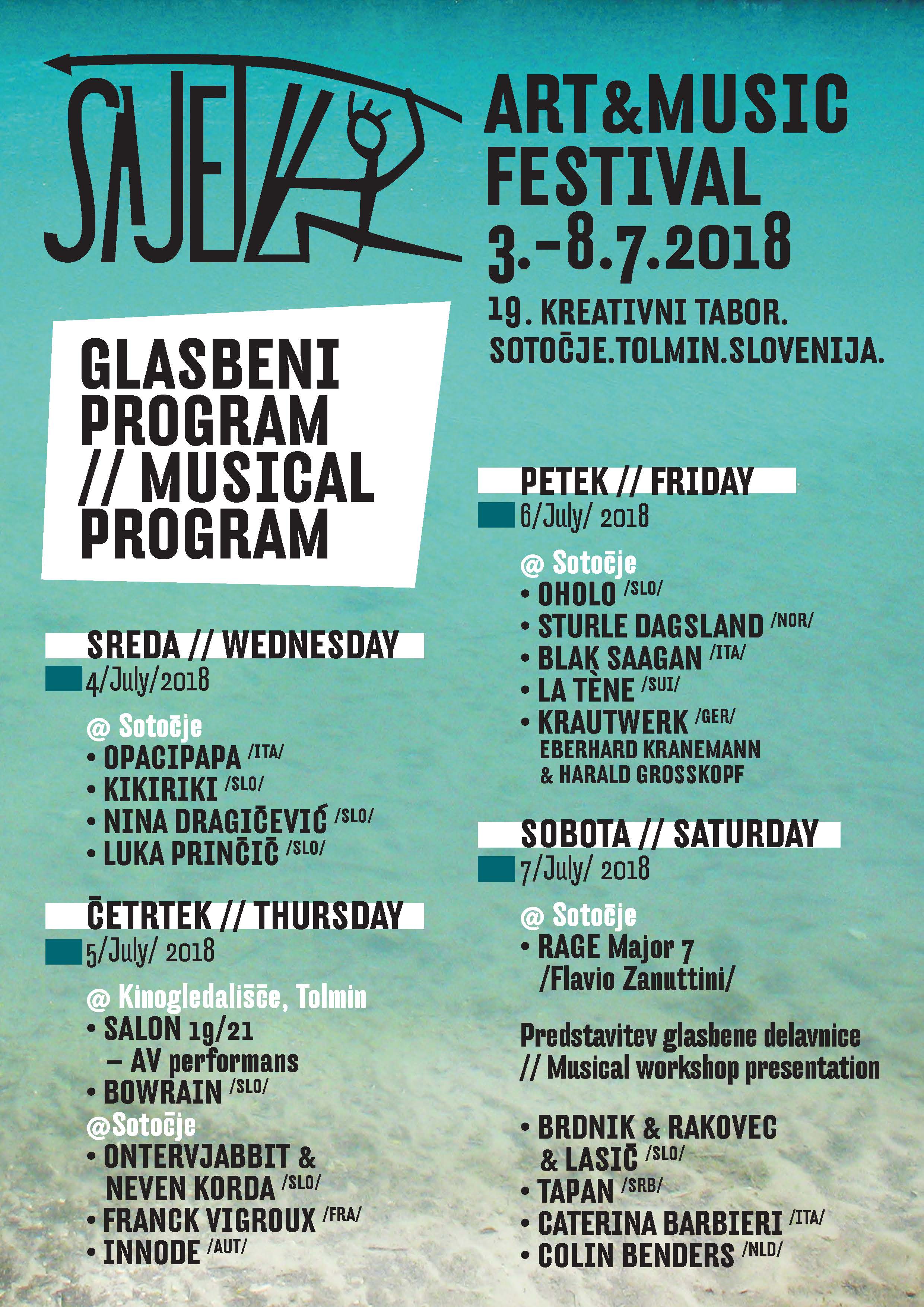 Sajeta – Art & Music Festival 03 – 08.07.2018, Tolmin
