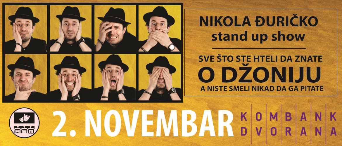 NIKOLA ĐURIČKO – STAND UP SHOW 02.11.2018. Kombank dvorana