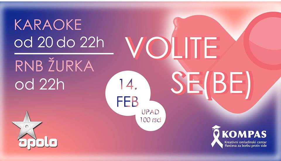 Volite se(be) :: karaoke, žurka i izložba 14.02.2019. Apolo dvorana