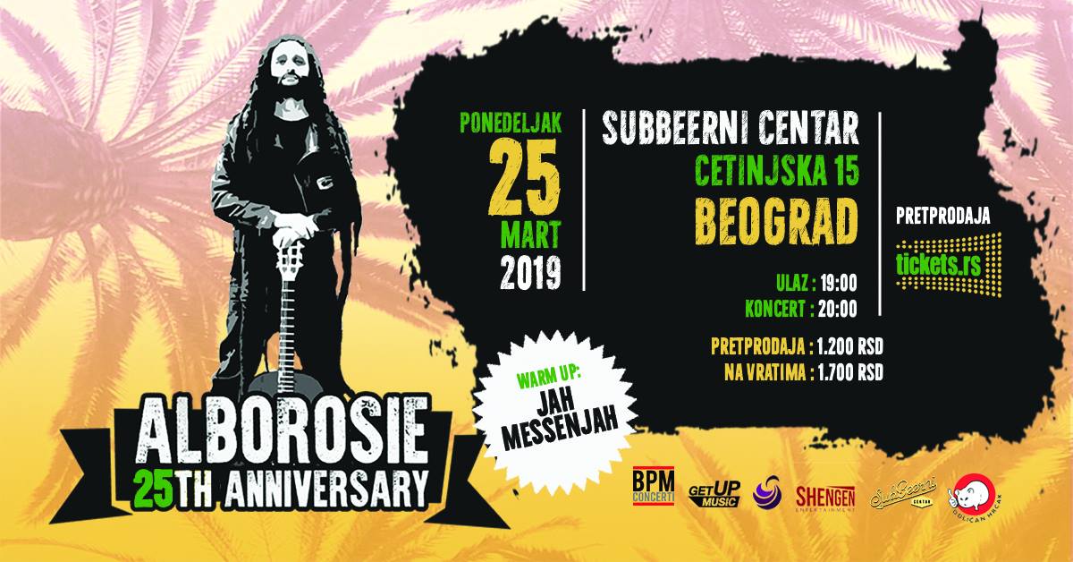 Alborosie – 25th Anniversary 25.03.2019. SubBeerni Centar
