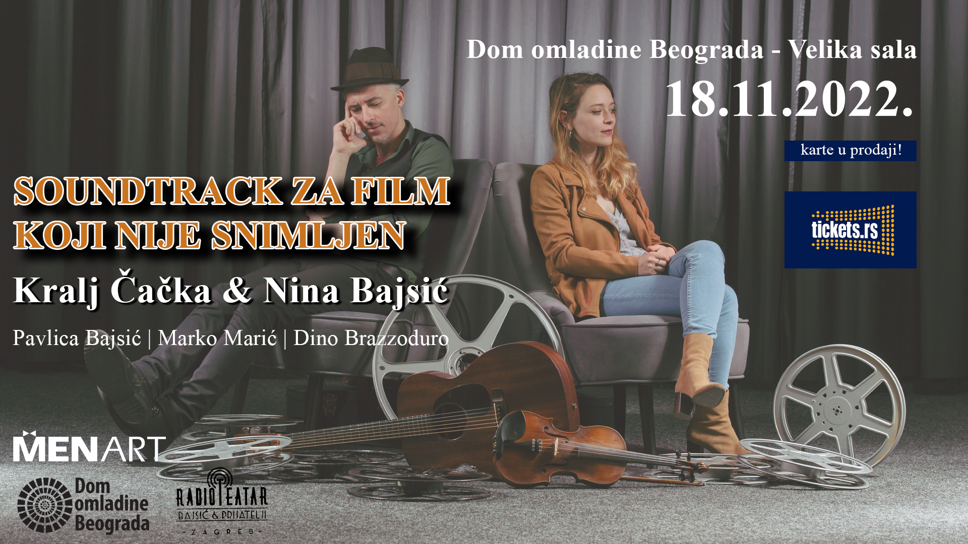 Kralj Čačka i Nina Bajsić: Soundtrack za film koji nije snimljen 18.11.2022. Dom omladine
